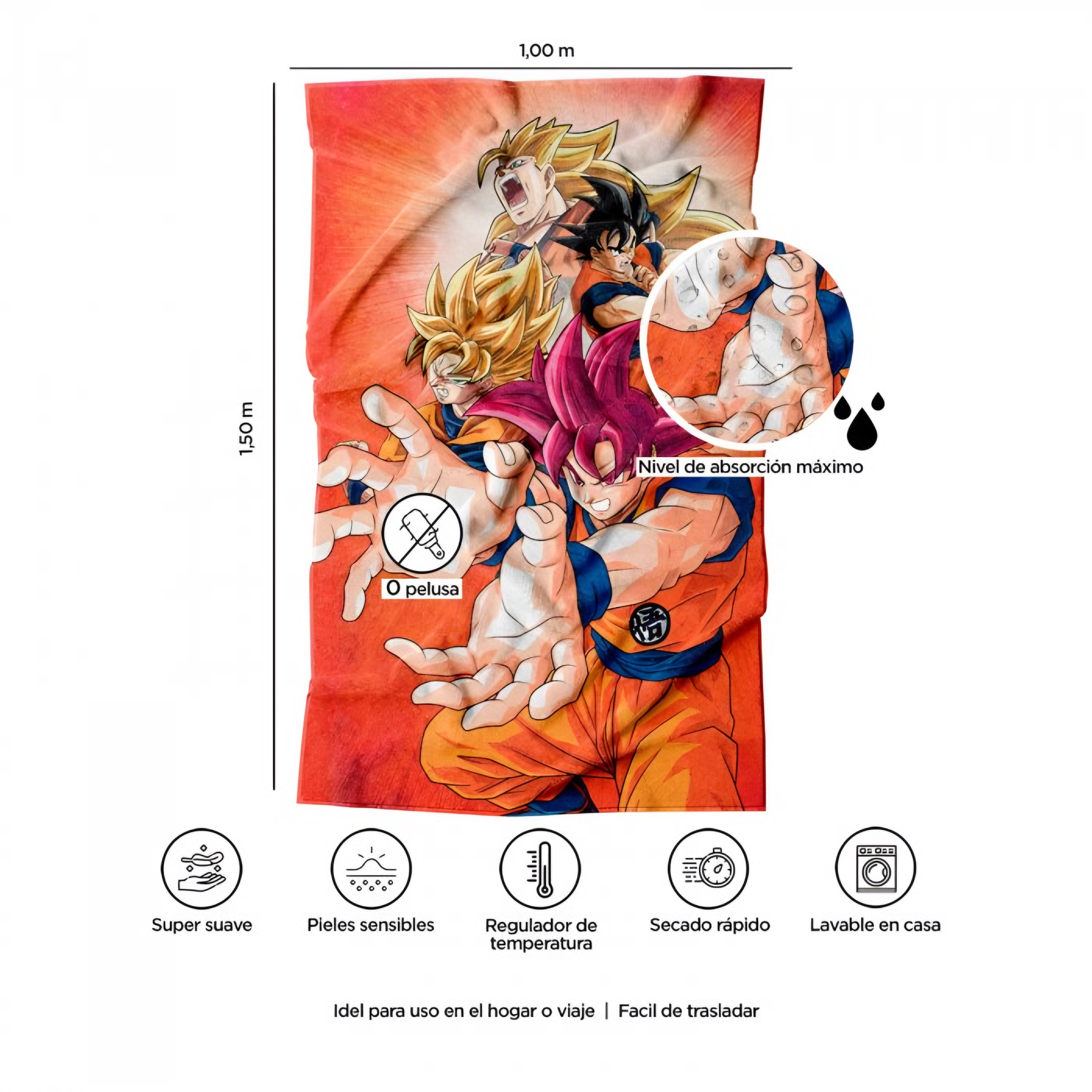 Toalla Dragon Ball Super “Son Goku” Jumbo