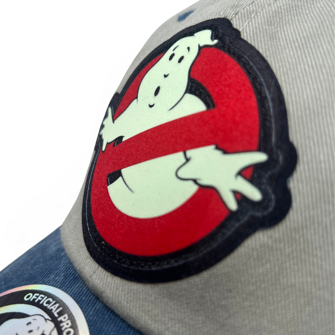 Gorra Los Cazafantasmas Logo Clásico con efecto de brillo en la oscuridad Beige/Azul Tipo Deslavada