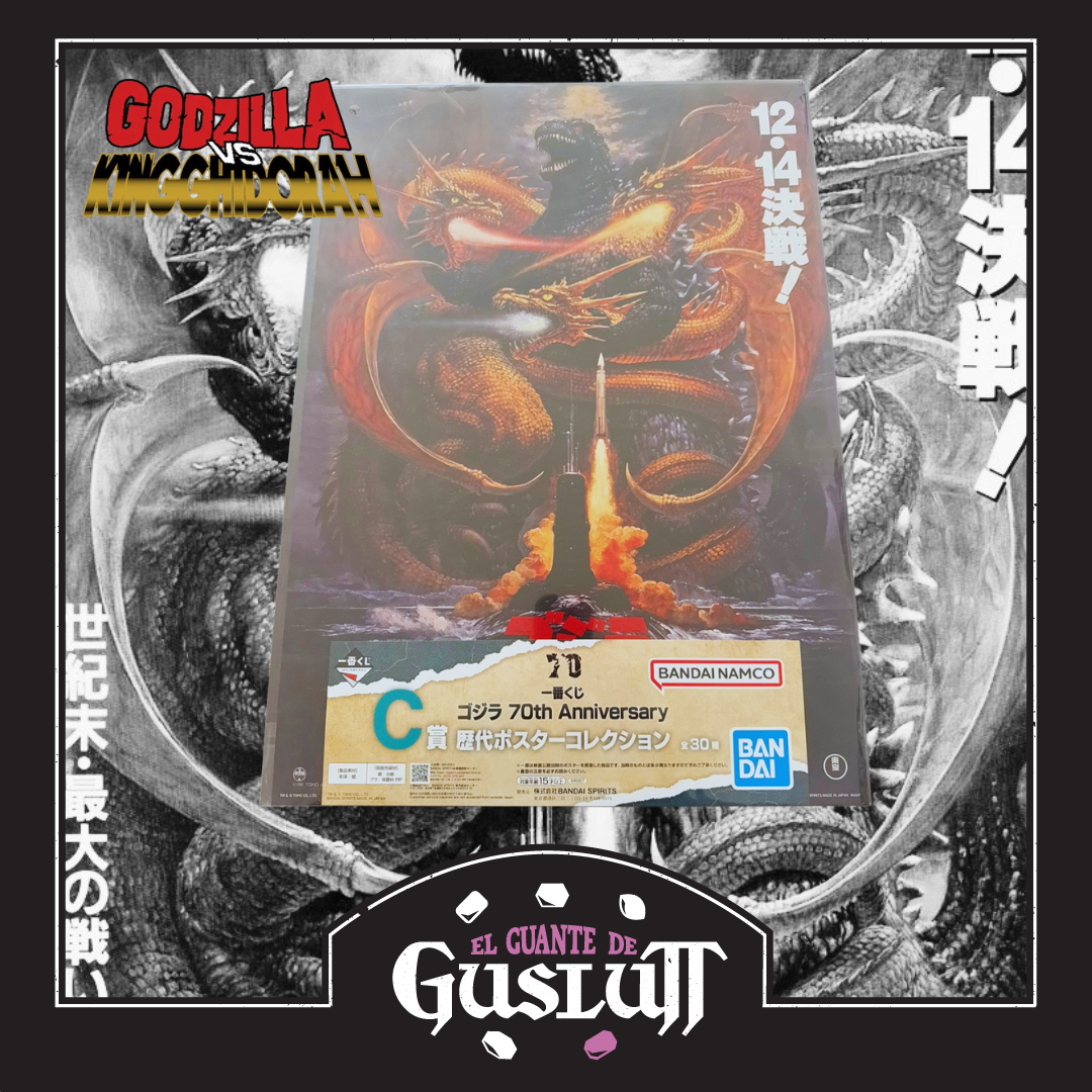 Póster Oficial Godzilla vs King Ghidorah (1991) Ichiban Kuji C Prize — Edición Japonesa 70 Aniversario