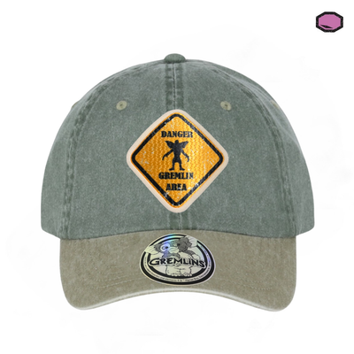 Gorra Gremlins Danger Area Verde/Beige Tipo Deslavada
