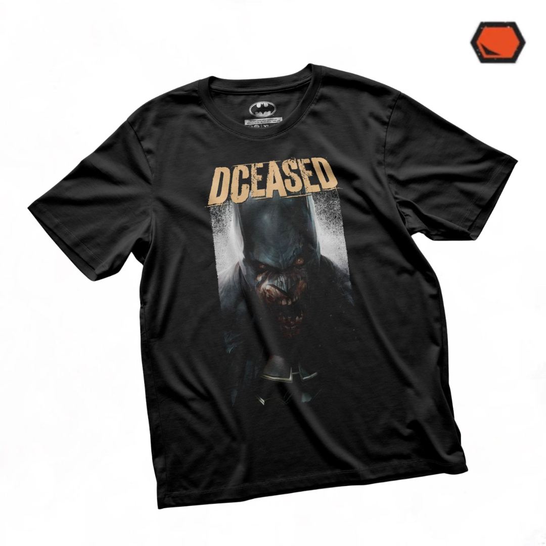 Playera DC Comics DCeased Batman Portada de Cómic Negra