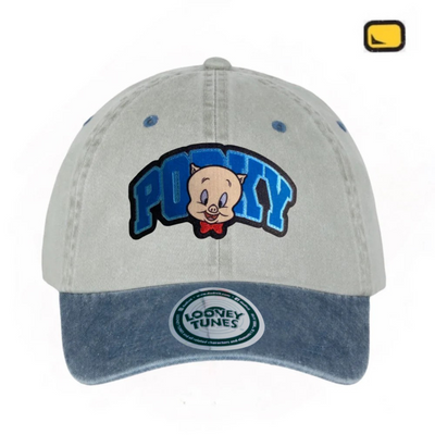 Gorra Looney Tunes Porky Pig Beige/Azul Tipo Deslavada