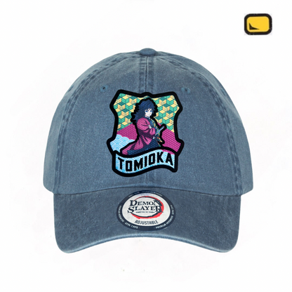 Gorra Demon Slayer: Kimetsu No Yaiba Pilar del Agua Giyu Tomioka Azul Tipo Deslavada