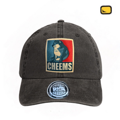 Gorra Cheems El Meme Gris Tipo Deslavada