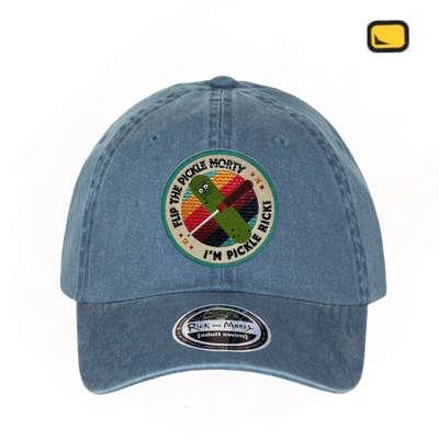 Gorra Rick and Morty Pickle Rick Azul Tipo Deslavada