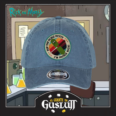 Gorra Rick and Morty Pickle Rick Azul Tipo Deslavada