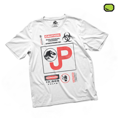 Playera Jurassic Park Biohazard Blanca