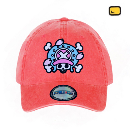 Gorra One Piece Bandera Tony Tony Chopper Coral Tipo Deslavada