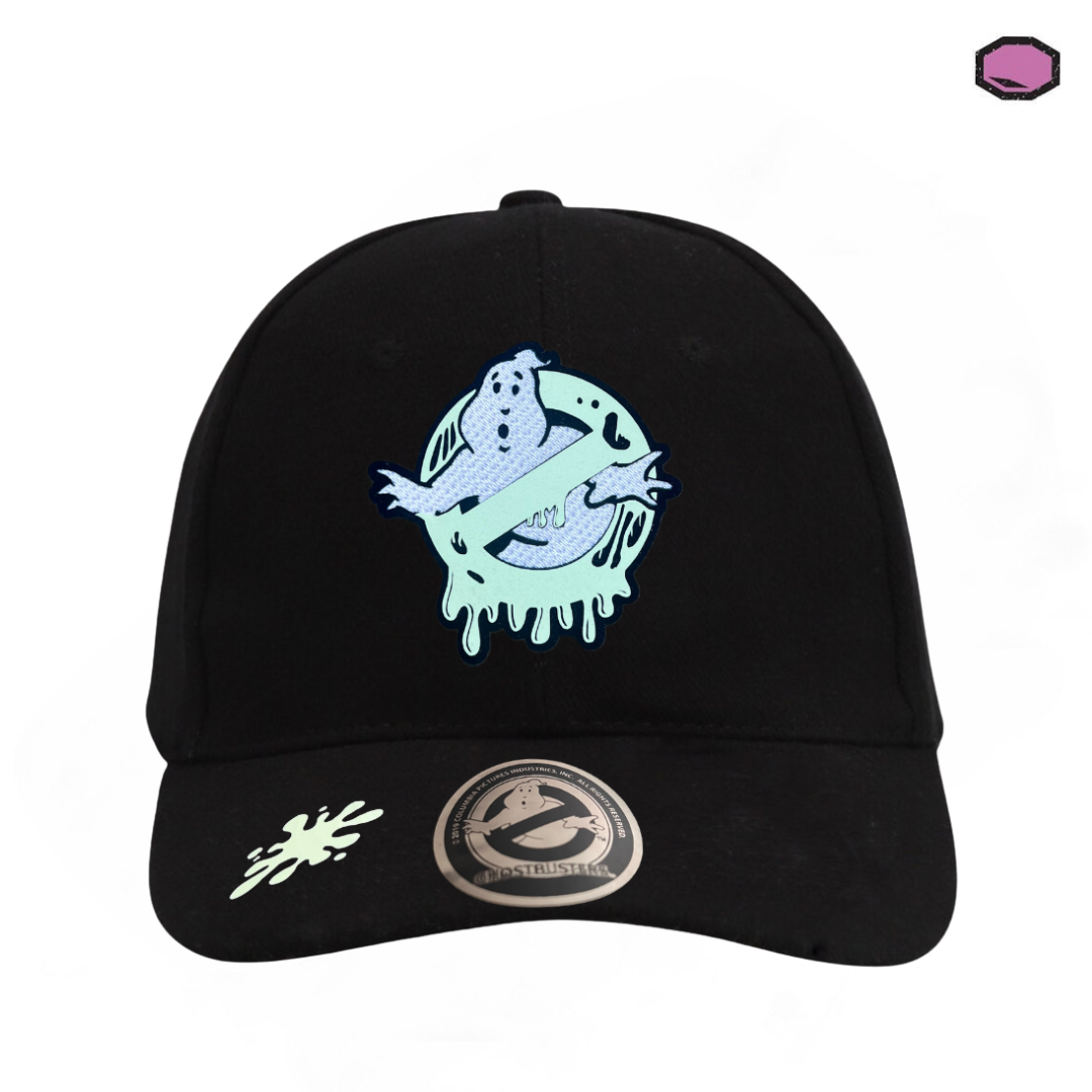 Gorra Los Cazafantasmas Logo Slime Negra con efecto de brillo en la oscuridad