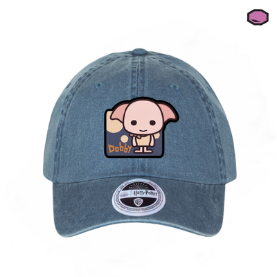 Gorra Harry Potter Chibi Dobby Azul Tipo Deslavada