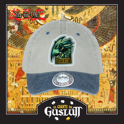Gorra Yu-Gi-Oh! Dragón Blanco de Ojos Azules Beige/Azul Tipo Deslavada
