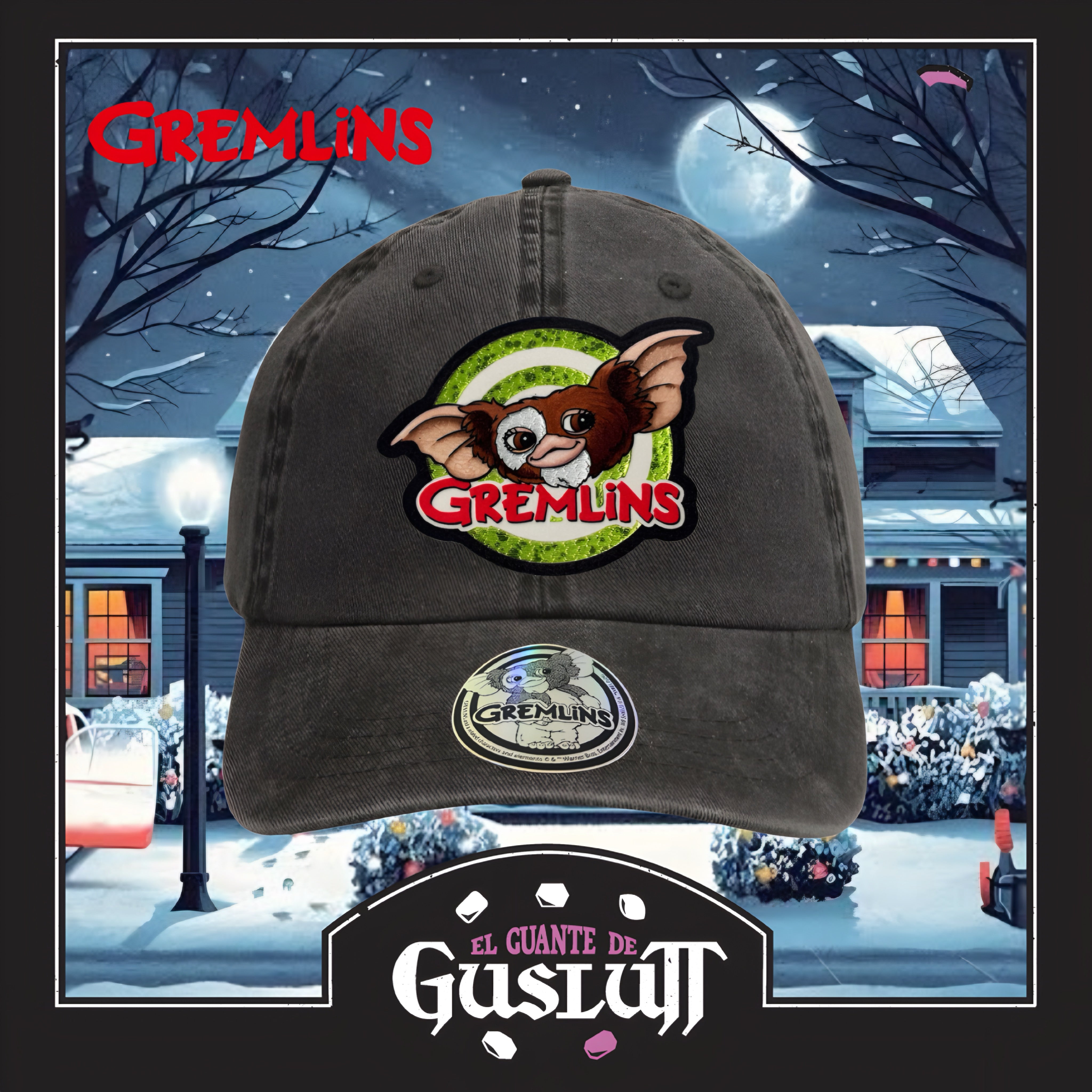 Gorra Gremlins Gizmo The Mogwai Gris Tipo Deslavada
