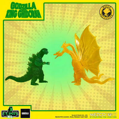 Set de Figuras Mezco Toyz Godzilla Destroy All Monsters Godzilla vs King Ghidorah 5 Puntos XL Edición Exclusiva