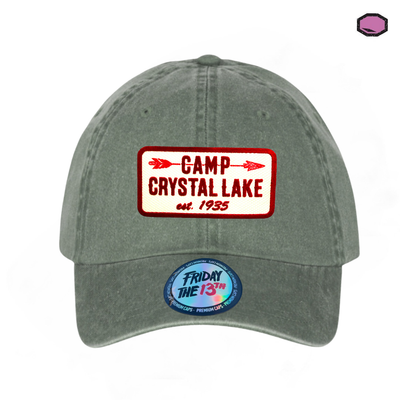 Gorra Friday the 13th Camp Crystal Lake est. 1935 Verde Tipo Deslavada