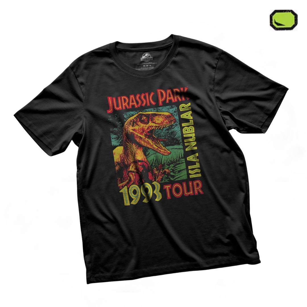 Playera Jurassic Park Isla Nublar 1993 Tour Negra