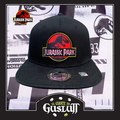 Gorra Jurassic Park Logo Clásico Rojo Snapback Negra