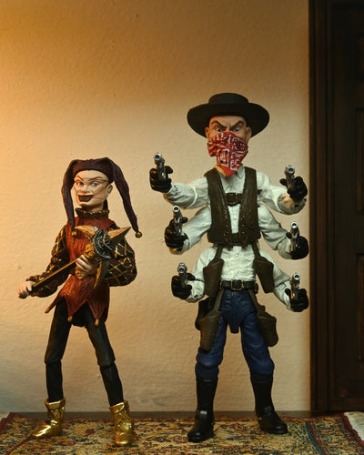 Set de Figuras NECA Puppet Master Six Shooter & Jester 2 Pack Versión Ultimate