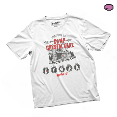 Playera Friday the 13th Camp Crystal Lake Blanca