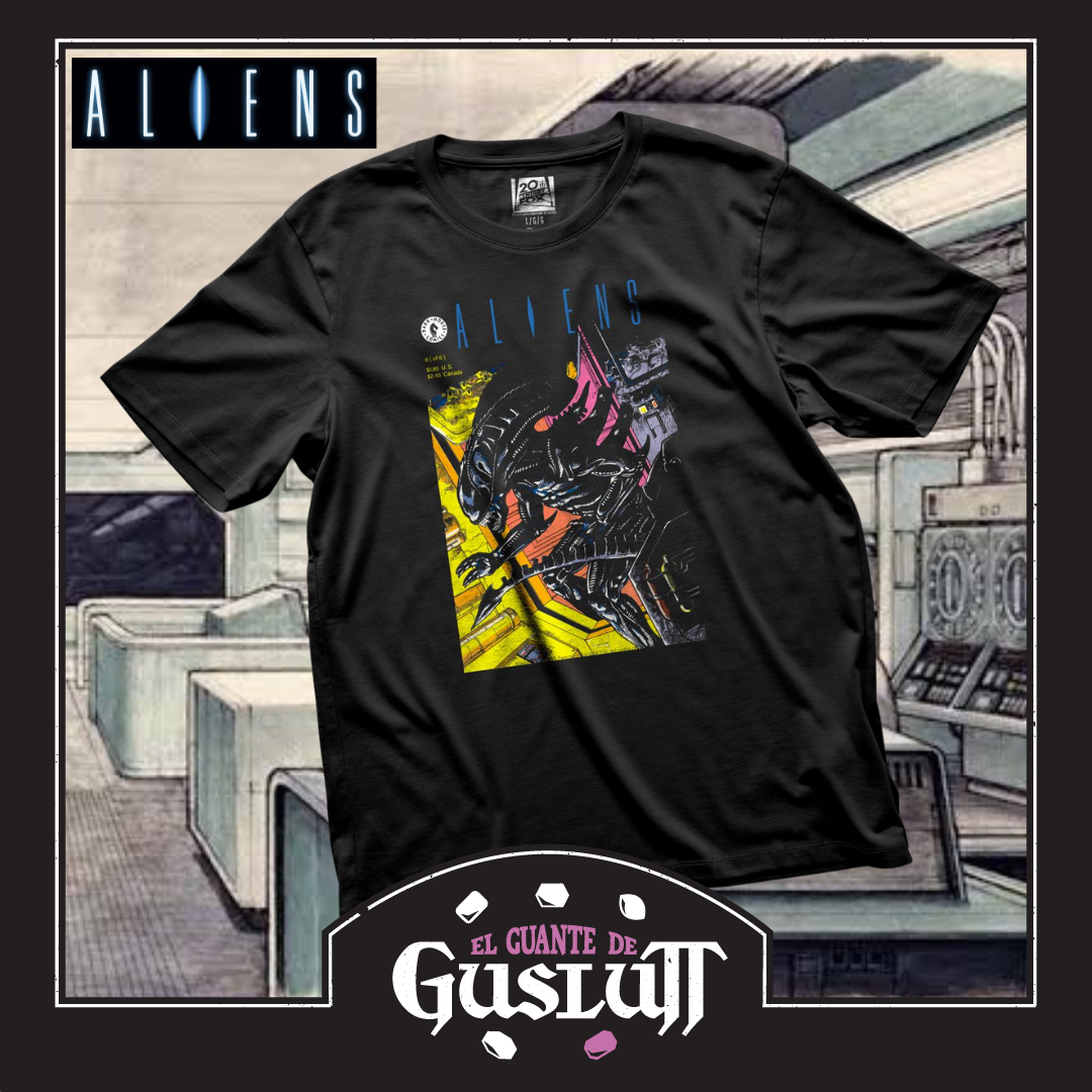 Playera Aliens Portada Cómic 1988 #6 Negra