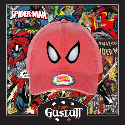 Gorra Spiderman Eyes Roja Tipo Deslavada