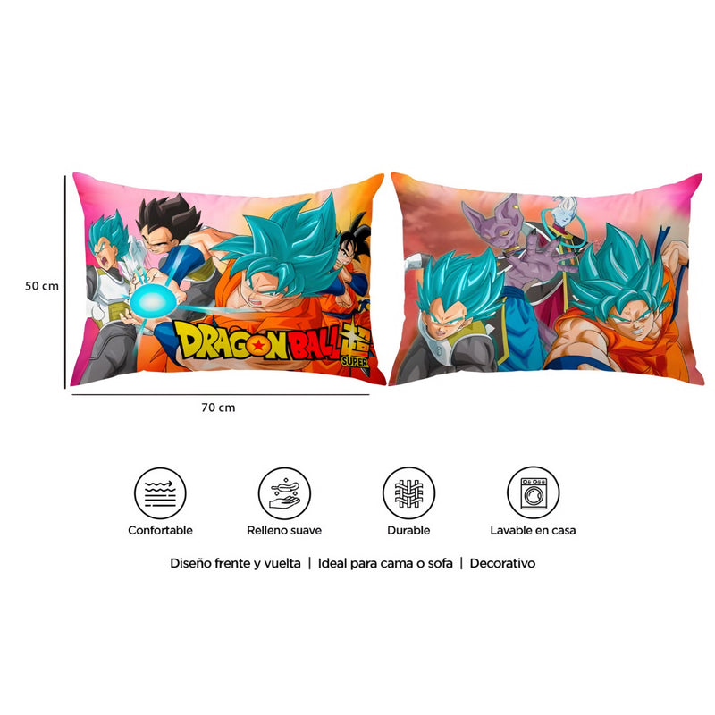 Almohada Reversible Dragon Ball Super Goku & Vegeta