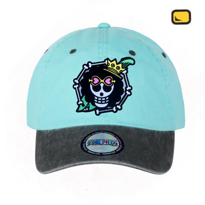 Gorra One Piece Bandera Brook Menta/Gris Tipo Deslavada