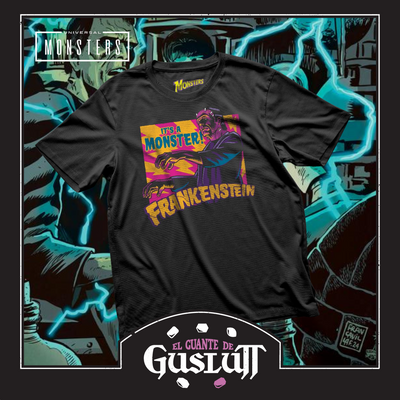 Playera Universal Monsters Frankenstein Negra