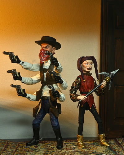Set de Figuras NECA Puppet Master Six Shooter & Jester 2 Pack Versión Ultimate