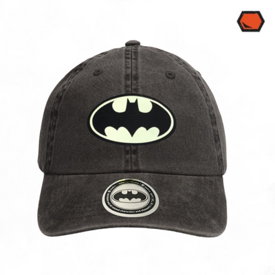 Gorra DC Comics Batman Logo con efecto de brillo en la oscuridad Gris Tipo Deslavada