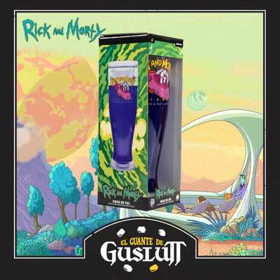 Vaso Rick and Morty Focus on Science con efecto de brillo en la oscuridad