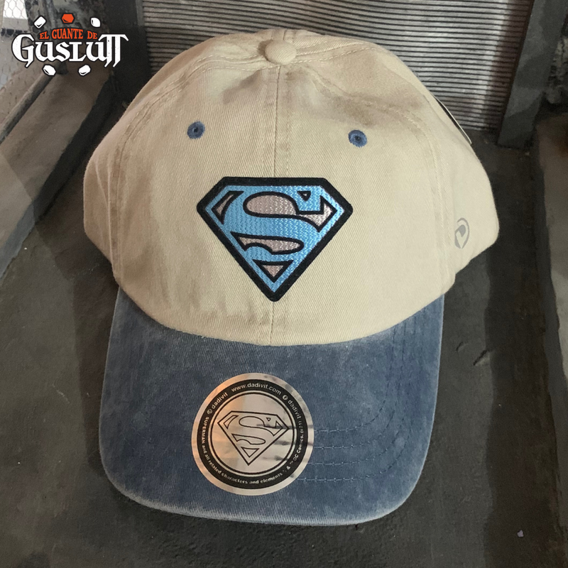 Gorra Superman Logo Beige-Azul Vintage