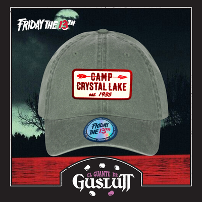 Gorra Friday the 13th Camp Crystal Lake est. 1935 Verde Tipo Deslavada