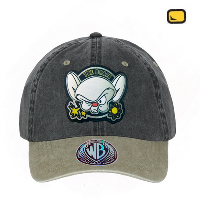 Gorra Animaniacs Pinky y Cerebro Gris/Beige Tipo Deslavada