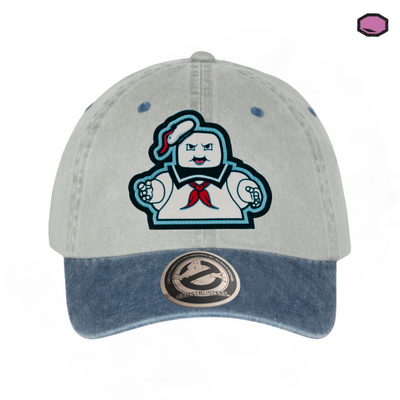 Gorra Ghostbusters Stay Puft Beige/Azul Tipo Deslavada