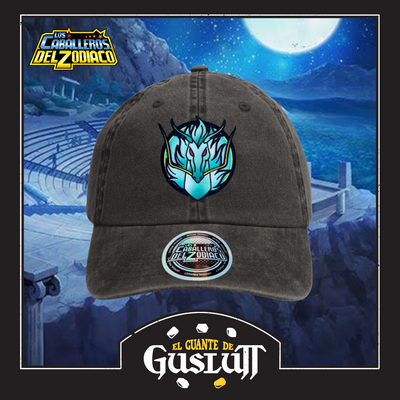 Gorra Los Caballeros del Zodiaco Dragón Shiryu Gris Tipo Deslavada
