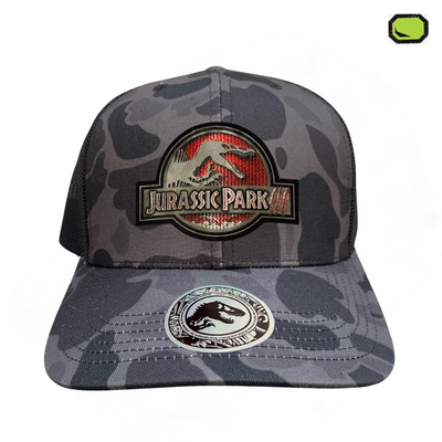 Gorra Jurassic Park III Logo Clásico Camo Tipo Trucker Premium