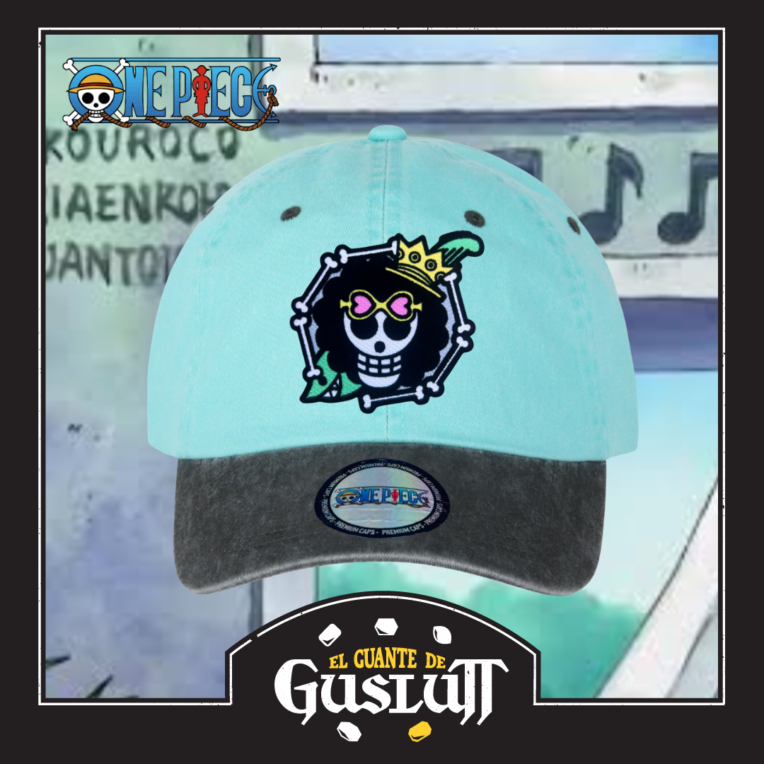 Gorra One Piece Bandera Brook Menta/Gris Tipo Deslavada