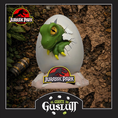 Figura Alcancía Jurassic Park Hatching Velociraptor Edición Especial