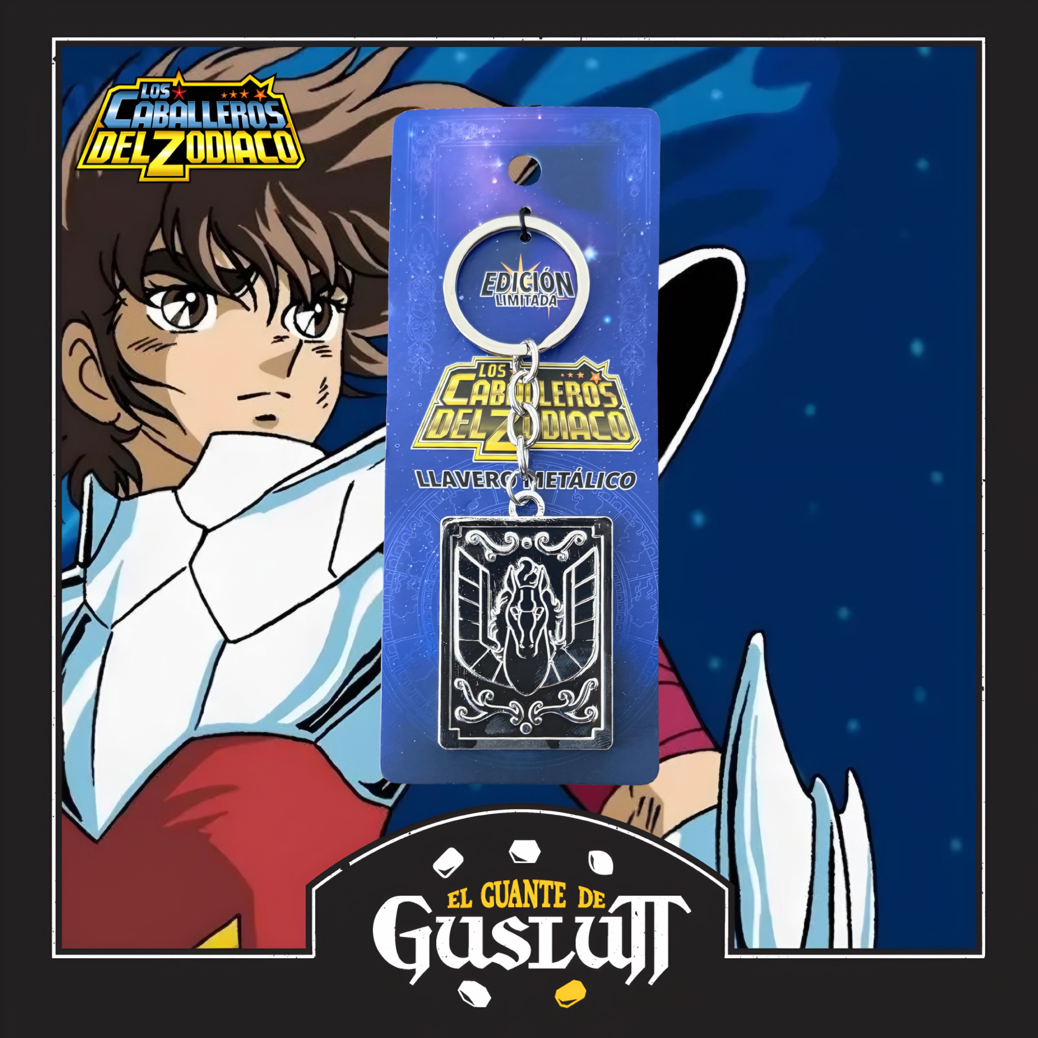Llavero Los Caballeros del Zodíaco Caja de Pandora Seiya de Pegaso Metálico Edición Limitada