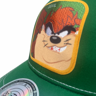 Gorra Looney Tunes Taz Verde/Blanca Tipo Trucker Premium