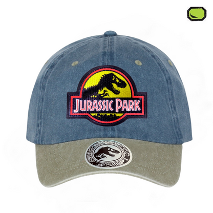 Gorra Jurassic Park “Yellow Classic Logo” Azul-Beige Vintage
