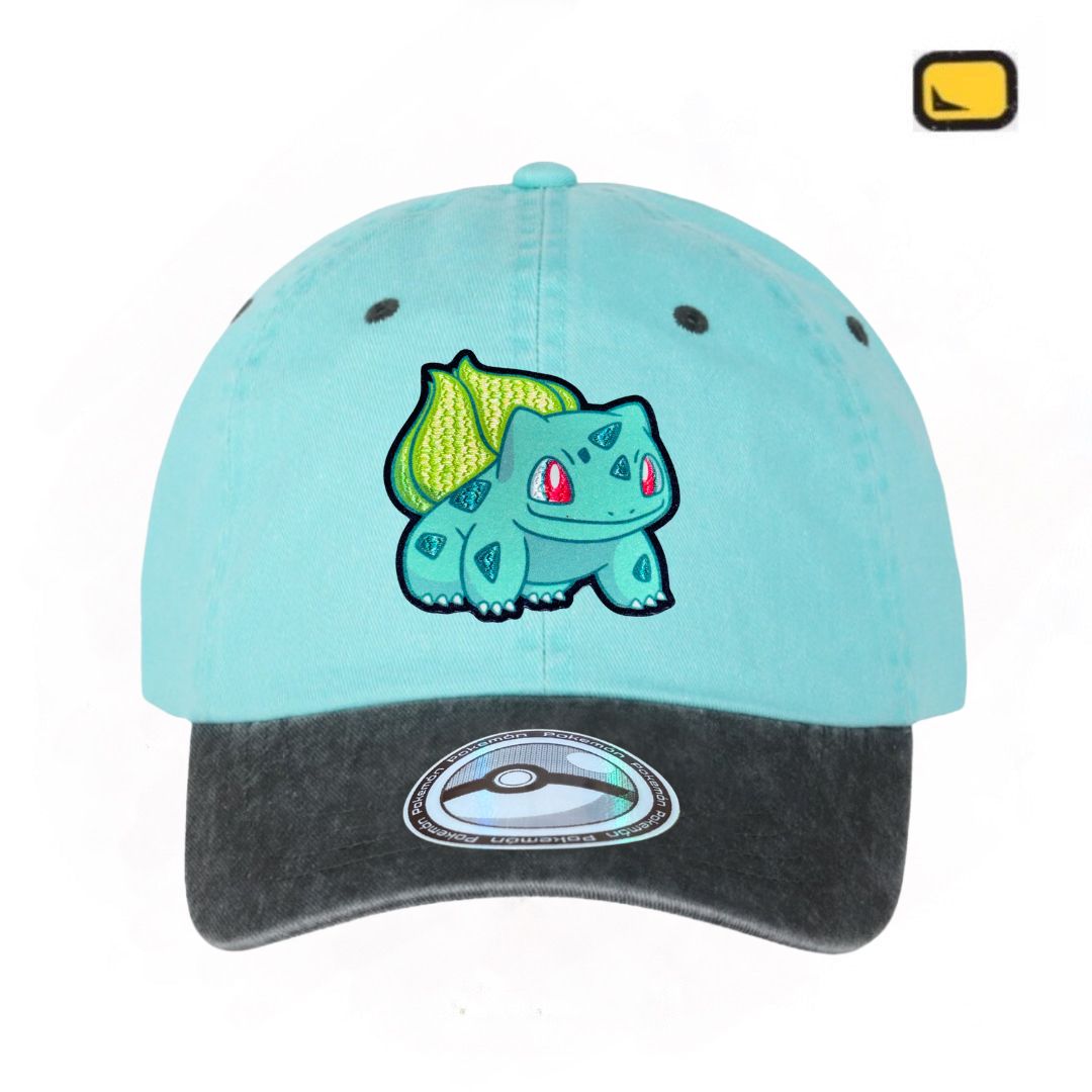 Gorra Pokémon Bulbasaur Menta/Gris Tipo Deslavada