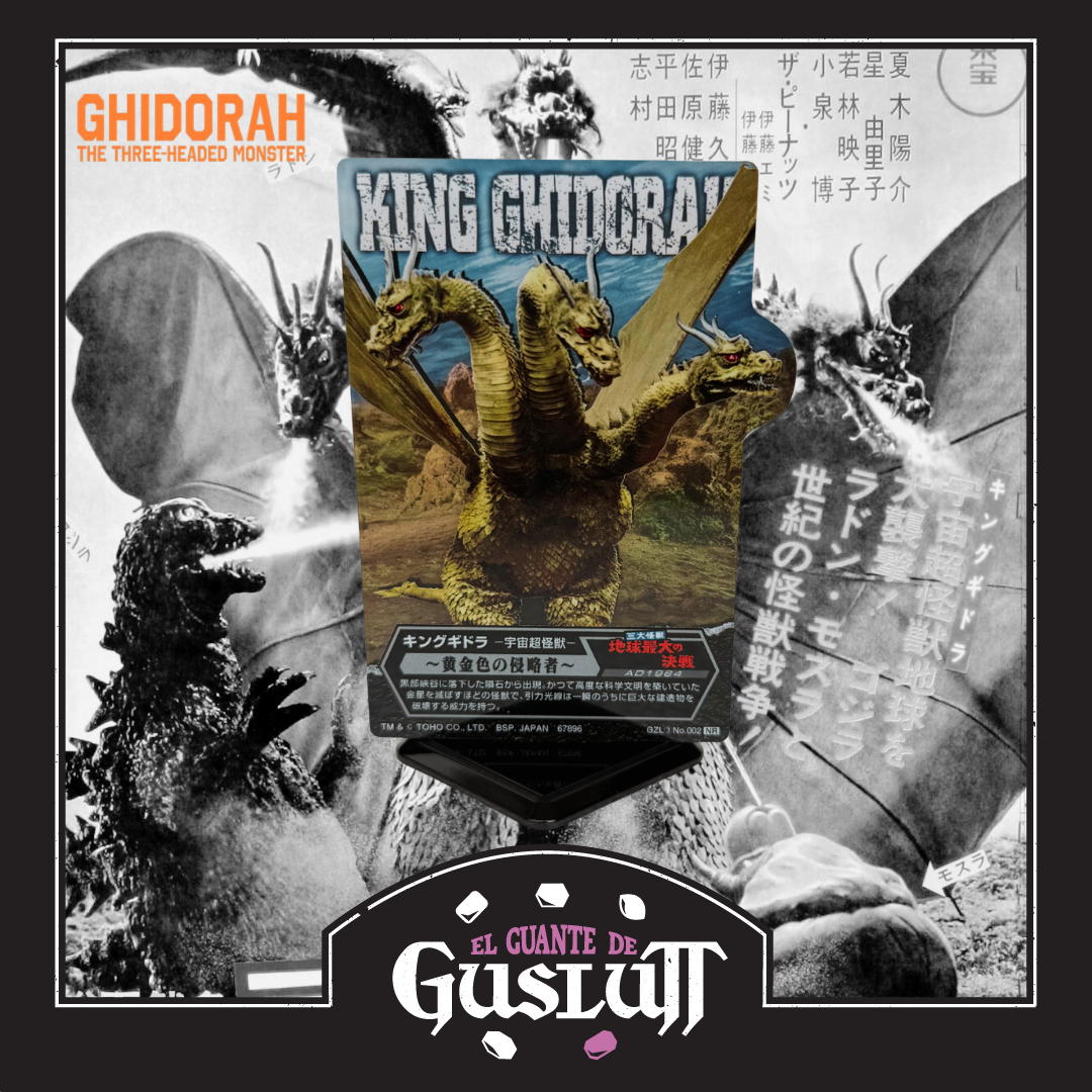 Tarjeta Acrílica con base Ghidorah The Three-Headed Monster (1964) Versión Japonesa Ichiban