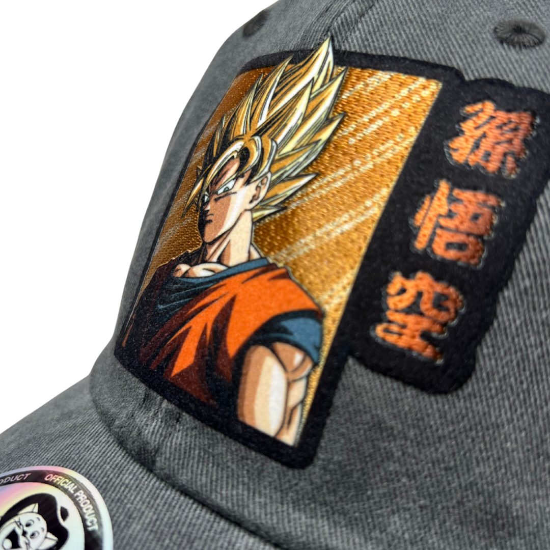 Gorra Dragon Ball Z Super Saiyan Goku Gris Tipo Deslavada