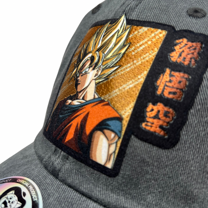 Gorra Dragon Ball Z Super Saiyan Goku Gris Tipo Deslavada