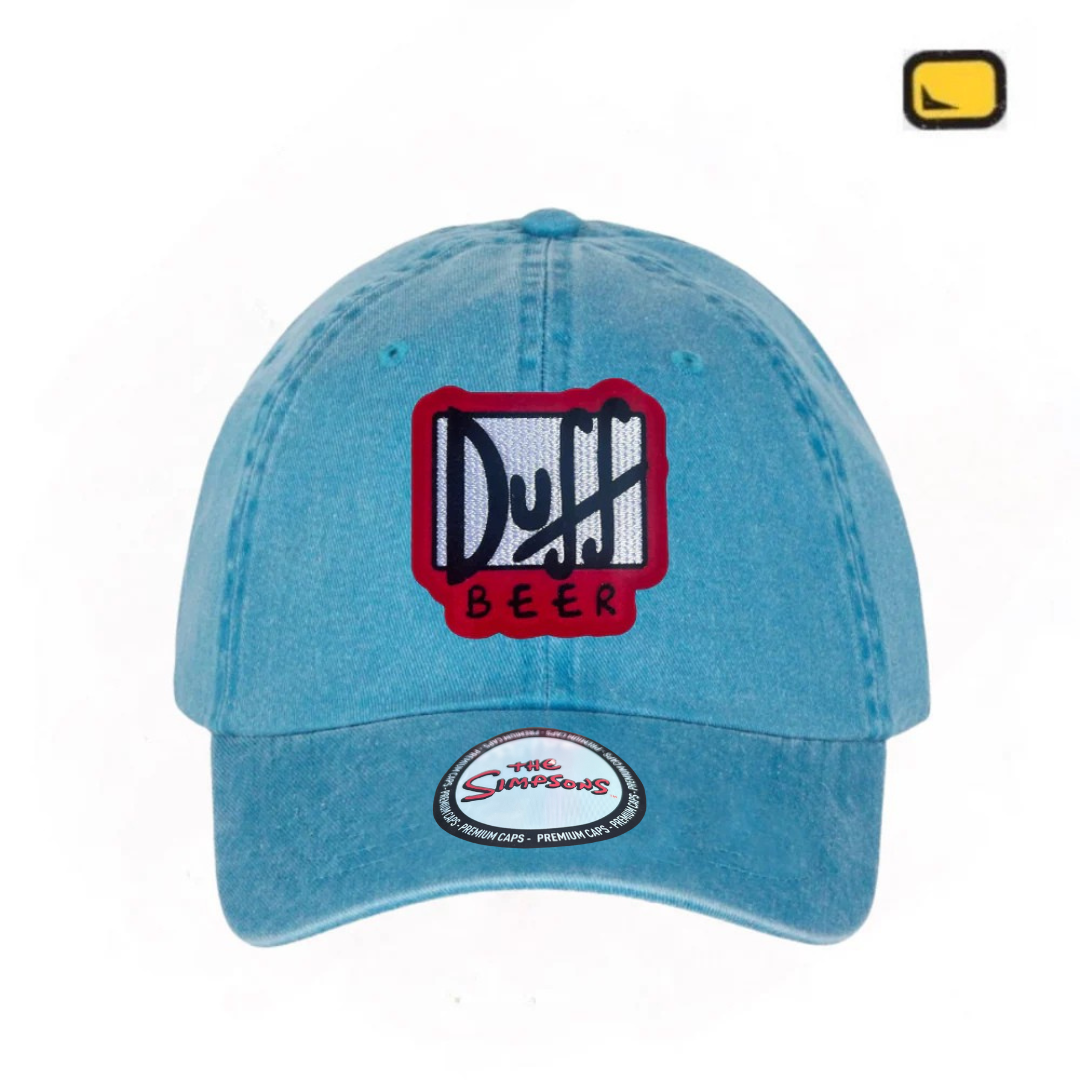 Gorra The Simpsons Duff Beer Turquesa Tipo Deslavada