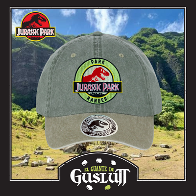 Gorra Jurassic Park Logo Ranger Verde/Beige Tipo Deslavada