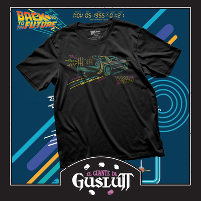 Playera Back to the Future Delorean DMC-12 Negra
