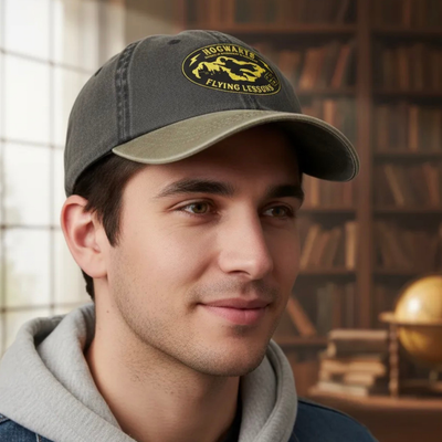 Gorra Harry Potter Hogwarts Flying Lessons Gris/Beige Tipo Deslavada