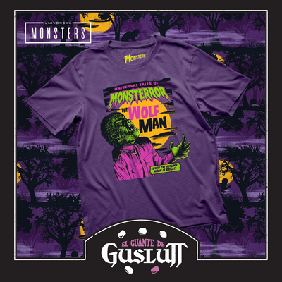 Playera Universal Monsters The Wolf Man Morada